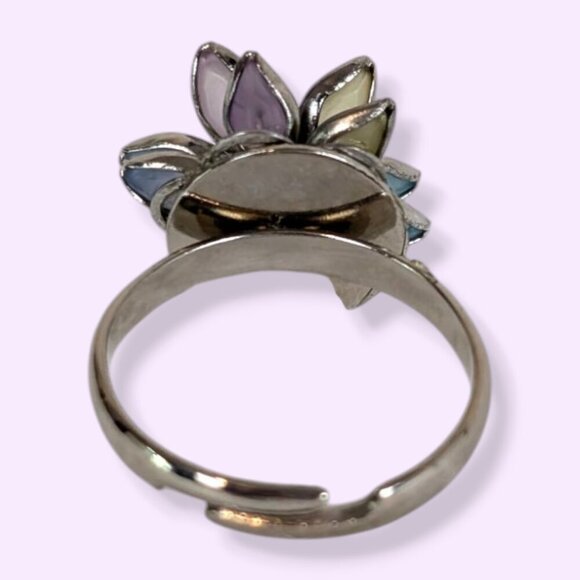 (2/$20) Colourful Flower Rhinestone Ring - Picture 5 of 8